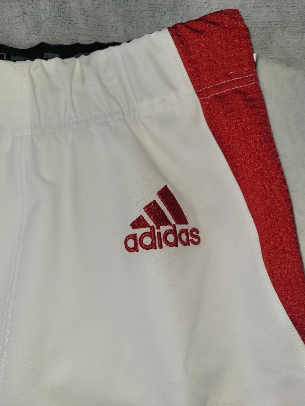Adidas Mens 2XL Woven A1 Stock Football Pants White Red Drawstring Waist GG7417